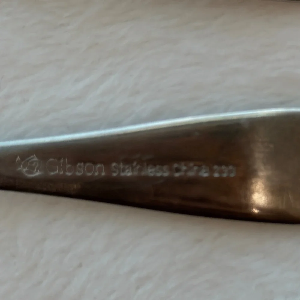 Gibson Salad Forks Set of 2 Silver Excellent Stainless Steel 6.25in Flatware
